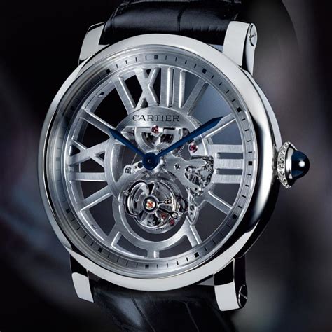 rotonde de cartier flying tourbillon skeleton watch replica|cartier rotonde skeleton watch.